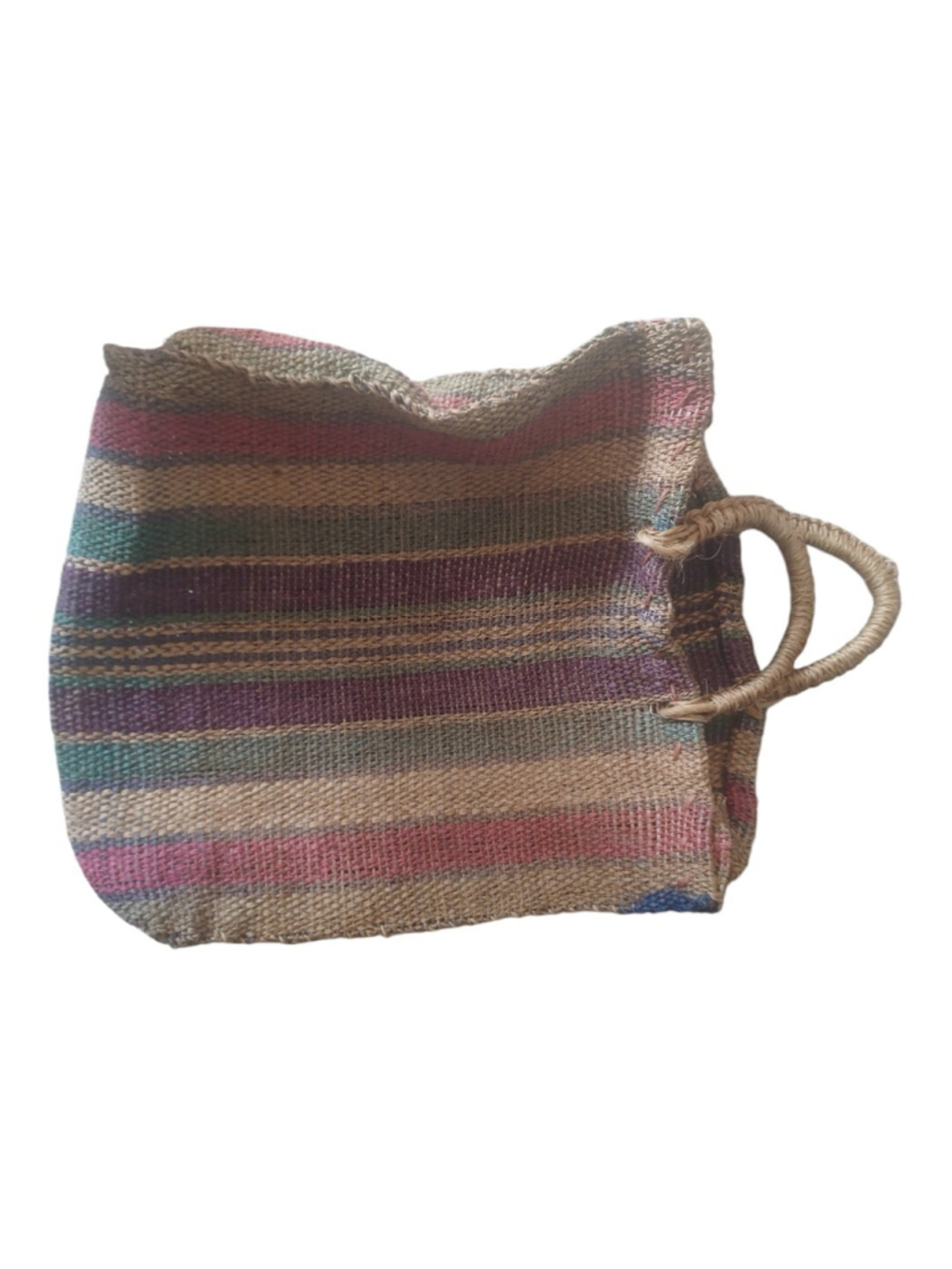 Vtg Women's Jute Sisal Woven Large Tote Market Bag Boho